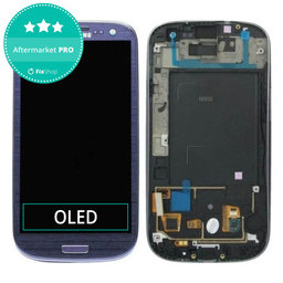 Samsung Galaxy S3 i9300 - LCD Display + Touchscreen Front Glas + Rahmen (Pebble Blue) OLED