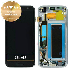 Samsung Galaxy S7 Edge G935F - LCD Display + Touchscreen Front Glas + Rahmen (Black) - GH97-18533A, GH97-18594A, GH97-18767A Genuine Service Pack