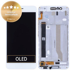 Asus Zenfone 3 Max ZC520TL - LCD Display + Touchscreen Front Glas + Rahmen (Glacier Silver) - 90AX0087-R20010, 90AX0084-R20010 Genuine Service Pack