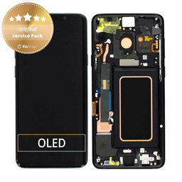 Samsung Galaxy S9 Plus G965F, G965FD - LCD Display + Touchscreen Front Glas + Rahmen (Midnight Black) - GH97-21691A, GH97-21722A, GH97-21692A Genuine Service Pack