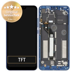 Xiaomi Mi 8 Lite - LCD Display + Touchscreen Front Glas + Rahmen (Blue) - 561010010033 Genuine Service Pack