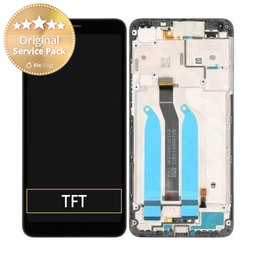 Xiaomi Redmi 6, Redmi 6A - LCD Display + Touchscreen Front Glas + Rahmen (Black) - 560610038033 Genuine Service Pack