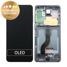 Samsung Galaxy S20 G980F - LCD Display + Touchscreen Front Glas + Rahmen (Cosmic Gray) - GH82-22131A, GH82-22123A, GH82-31433A Genuine Service Pack