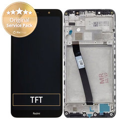 Xiaomi Redmi 7A - LCD Display + Touchscreen Front Glas + Rahmen (Matte Black) - 560610127000, 560610122000 Genuine Service Pack