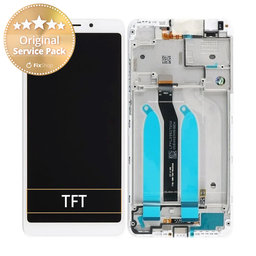 Xiaomi Redmi 6, Redmi 6A - LCD Display + Touchscreen Front Glas + Rahmen (White) - 560410028033 Genuine Service Pack