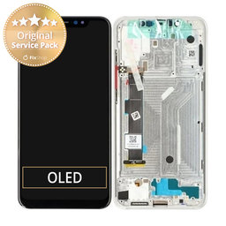 Xiaomi Mi 8 - LCD Display + Touchscreen Front Glas + Rahmen (Silver) - 560310020033, 560310002033 Genuine Service Pack