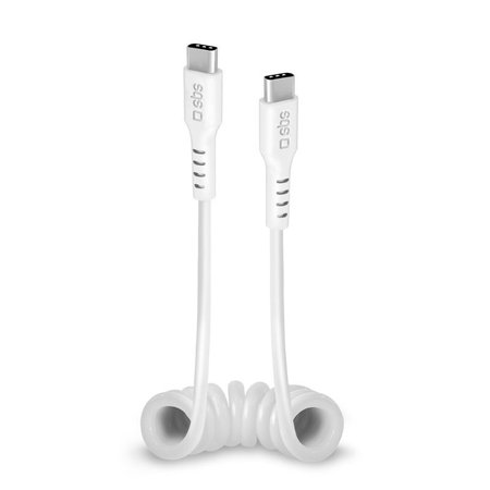 SBS - USB-C / USB-C Kabel (1m), Frühling, weiß