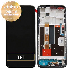 Oppo Reno 4Z - LCD Display + Touchscreen Front Glas + Rahmen (Black) - O-4904261 Genuine Service Pack