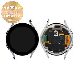 Samsung Galaxy Watch 4 44mm R870, R875 - LCD Display + Touchscreen Front Glas + Rahmen (Silver) - GH97-26410B Genuine Service Pack