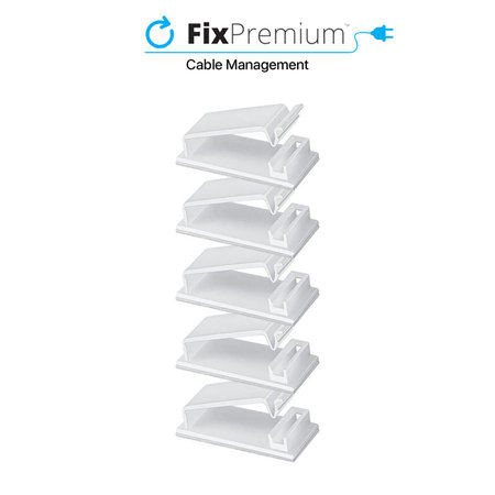 FixPremium - Kabelorganisator - Clip - 5er-Set, transparent