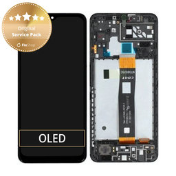 Samsung Galaxy A04S A047F - LCD Display + Touchscreen Front Glas + Rahmen (Black) - GH82-29805A, GH82-29806A Genuine Service Pack