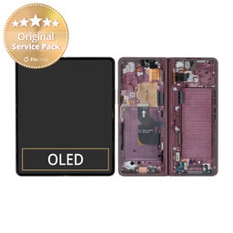 Samsung Galaxy Z Fold 4 F936B - LCD Display + Touchscreen Front Glas + Rahmen (Burgundy) - GH82-29461D, GH82-29462D Genuine Service Pack