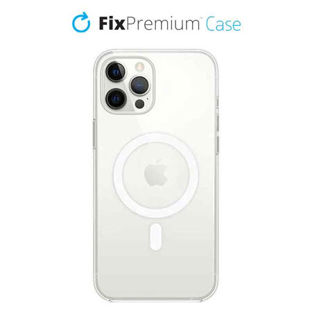 FixPremium - Silikonhülle mit MagSafe für iPhone 12 Pro Max, transparent