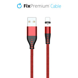 FixPremium - Lightning / USB Magnetisches Kabel (1m), rot