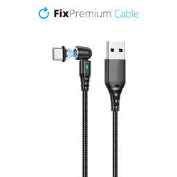 FixPremium - USB-C / USB Magnetisches Kabel (1m), schwarz