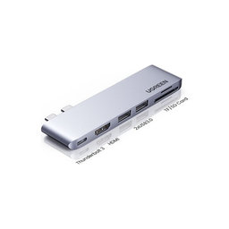 UGREEN - Dualer USB-C Hub 6in1, grau