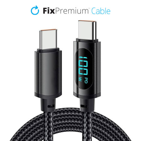 FixPremium - USB-C / USB-C Kabel mit Funktion Power Delivery (1m), schwarz