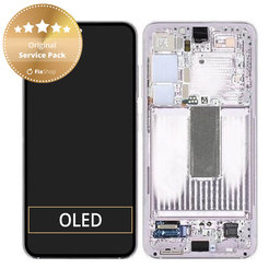 Samsung Galaxy S23 S911B - LCD Display + Touchscreen Front Glas + Rahmen (Lavender) - GH82-30481D, GH82-30480D Genuine Service Pack