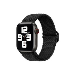 FixPremium - Remienok Solo Loop pre Apple Watch (42, 44, 45 und 49mm), schwarz