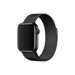 FixPremium - Remienok Milanese Loop pre Apple Watch (42, 44, 45 und 49mm), schwarz