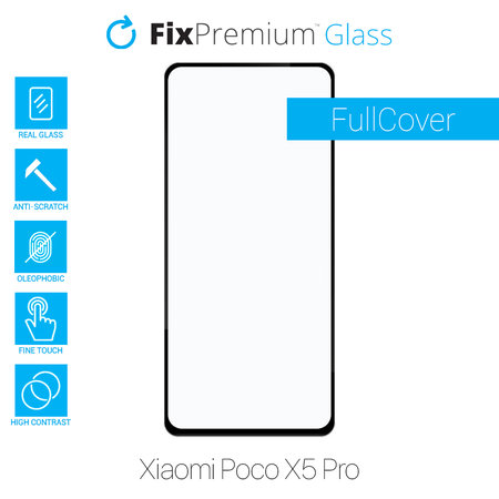 FixPremium FullCover Glass - Gehärtetes Glas für Poco X5 Pro