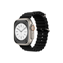 FixPremium - Armband Ocean Loop für Apple Watch (42, 44, 45 und 49mm), schwarz