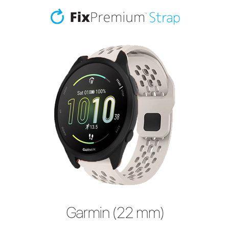 FixPremium - Universal-Silikonarmband für Garmin (22mm), weiß