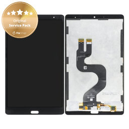 Huawei Mediapad M5 8 - LCD Display + Touchscreen Front Glas + Rahmen + Fingerabdruckleser (Space Grey) - 02351VKB Genuine Service Pack