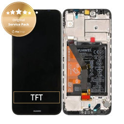 Huawei Y6 (2019) - LCD Display + Touchscreen Front Glas + Rahmen + Akku Batterie - 02352LVM, 02352LVN Genuine Service Pack