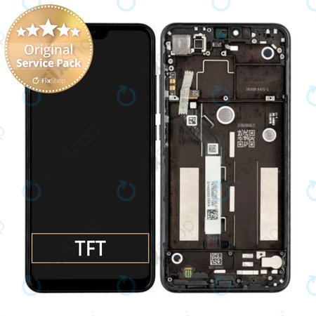 Xiaomi Mi 8 Lite - LCD Display + Touchscreen Front Glas + Rahmen (Black) - 560110002033 Genuine Service Pack