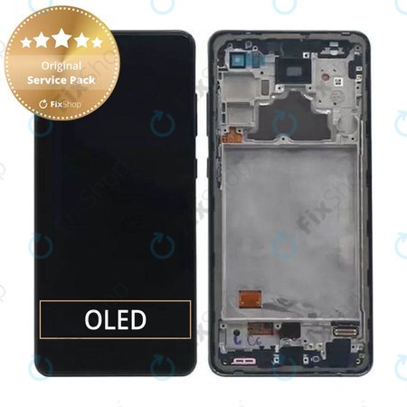 Samsung Galaxy A52 A525F, A526B - LCD Display + Touchscreen Front Glas + Rahmen (Awesome Black) - GH82-25524A GH82-25526A, GH82-25754A, GH82-25602A Genuine Service Pack