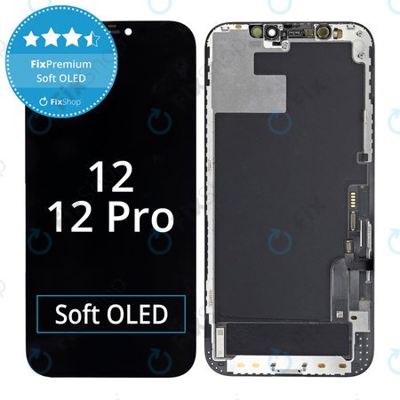 Apple iPhone 12, 12 Pro - LCD Display + Touchscreen Front Glas + Rahmen Soft OLED FixPremium