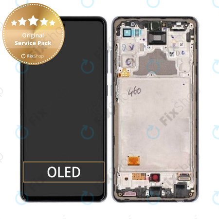 Samsung Galaxy A72 A725F, A726B - LCD Display + Touchscreen Front Glas + Rahmen (Awesome Black) - GH82-25460A, GH82-25463A, GH82-25624A, GH82-25849A Genuine Service Pack