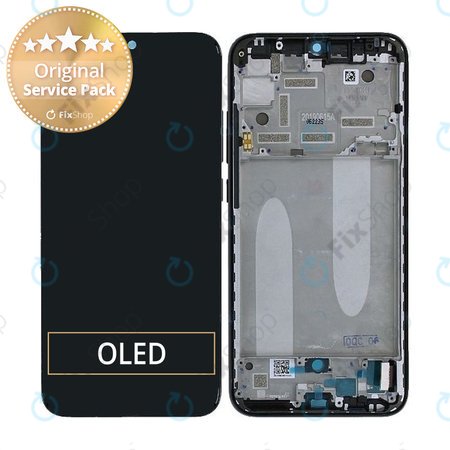 Xiaomi Mi A3 - LCD Display + Touchscreen Front Glas + Rahmen (Black) - 5606101260B6 Genuine Service Pack