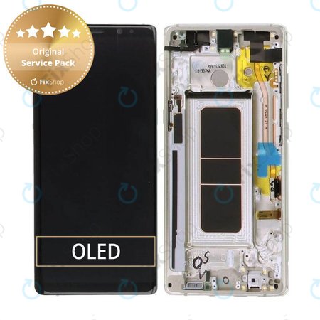 Samsung Galaxy Note 8 N950F - LCD Display + Touchscreen Front Glas + Rahmen (Maple Gold) - GH97-21065D, GH97-21066D Genuine Service Pack