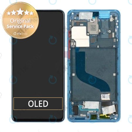 Xiaomi Mi 9T, Mi 9T Pro - LCD Display + Touchscreen Front Glas + Rahmen (Glacier Blue) - 561010032033, 561010031033 Genuine Service Pack