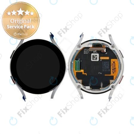 Samsung Galaxy Watch 4 44mm R870, R875 - LCD Display + Touchscreen Front Glas + Rahmen (Silver) - GH97-26410B Genuine Service Pack