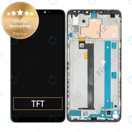 Xiaomi Mi Max 3 - LCD Display + Touchscreen Front Glas + Rahmen (Black) - 560610042033 Genuine Service Pack