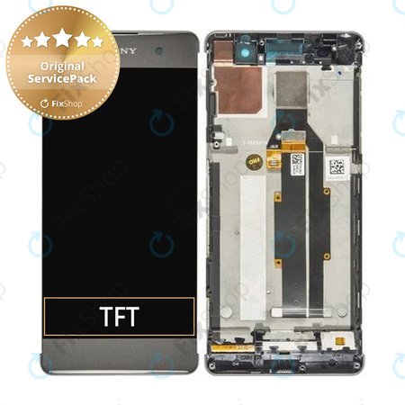 Sony Xperia XA F3111 - LCD Display + Touchscreen Front Glas + Rahmen (Graphite Black) - 78PA3100010, 78PA3100090 Genuine Service Pack