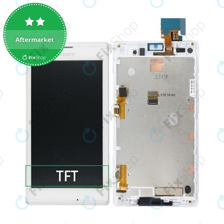 Sony Xperia L C2105 - LCD Display + Touchscreen Front Glas + Rahmen (White) - 78P5320002N Genuine Service Pack