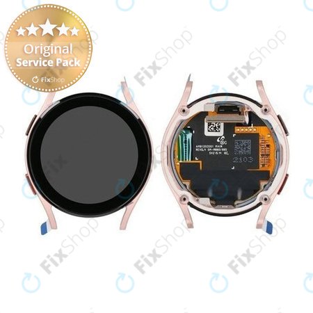 Samsung Galaxy Watch 4 40mm R865 - LCD Display + Touchscreen Front Glas + Rahmen (Pink Gold) - GH97-26411D Genuine Service Pack