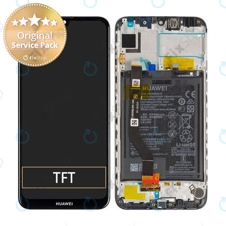 Huawei Y7 (2019) - LCD Display + Touchscreen Front Glas + Rahmen + Akku Batterie - 02352KCV, 02352KDB, 02352KDA, 02352LHQ, 02352KCY Genuine Service Pack